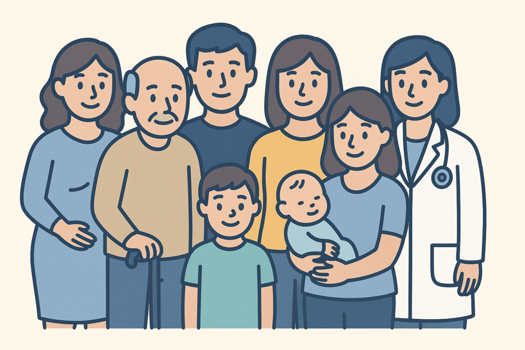 imagen de personas de distintas edades agrupadas